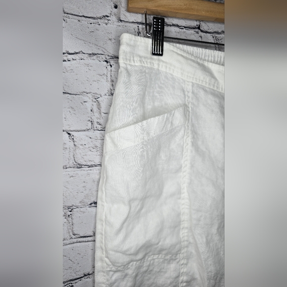 Eileen Fisher 100%‎ Organic Cotton White Pull On Elastic Shorts Size XS - Picture 2 of 5